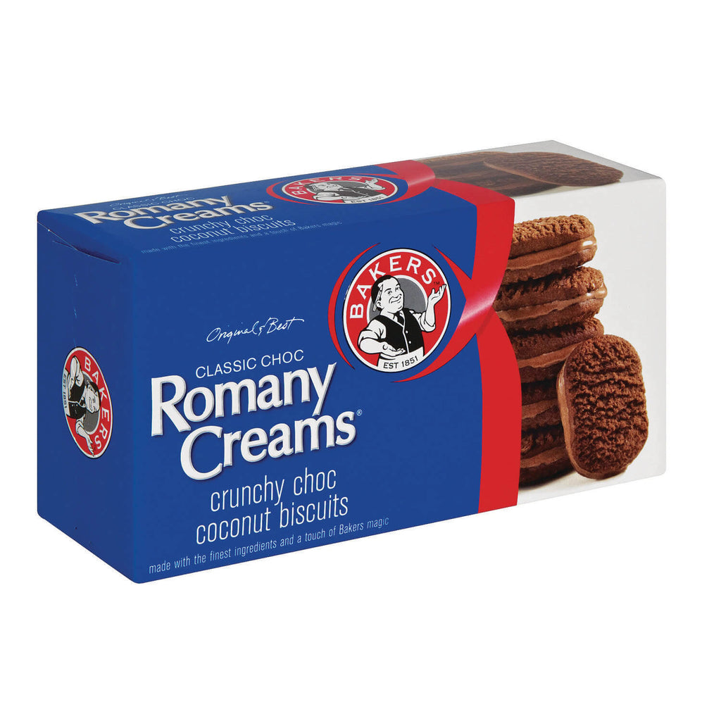 Bakers Romany Creams Classic Chocolate (Kosher)  HEAT SENSITIVE ITEM. PLEASE ADD ITEM 122942 TO THE ORDER TO TRY TO PROTECT CHOCOLATES FROM HEAT DAMAGE. (CASE OF 12 x 200g)