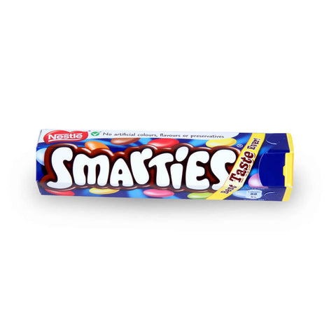 Nestle Smarties Tube  HEAT SENSITIVE ITEM. PLEASE ADD ITEM 122942 TO THE ORDER TO TRY TO PROTECT CHOCOLATES FROM HEAT DAMAGE. (CASE OF 24 x 38g)