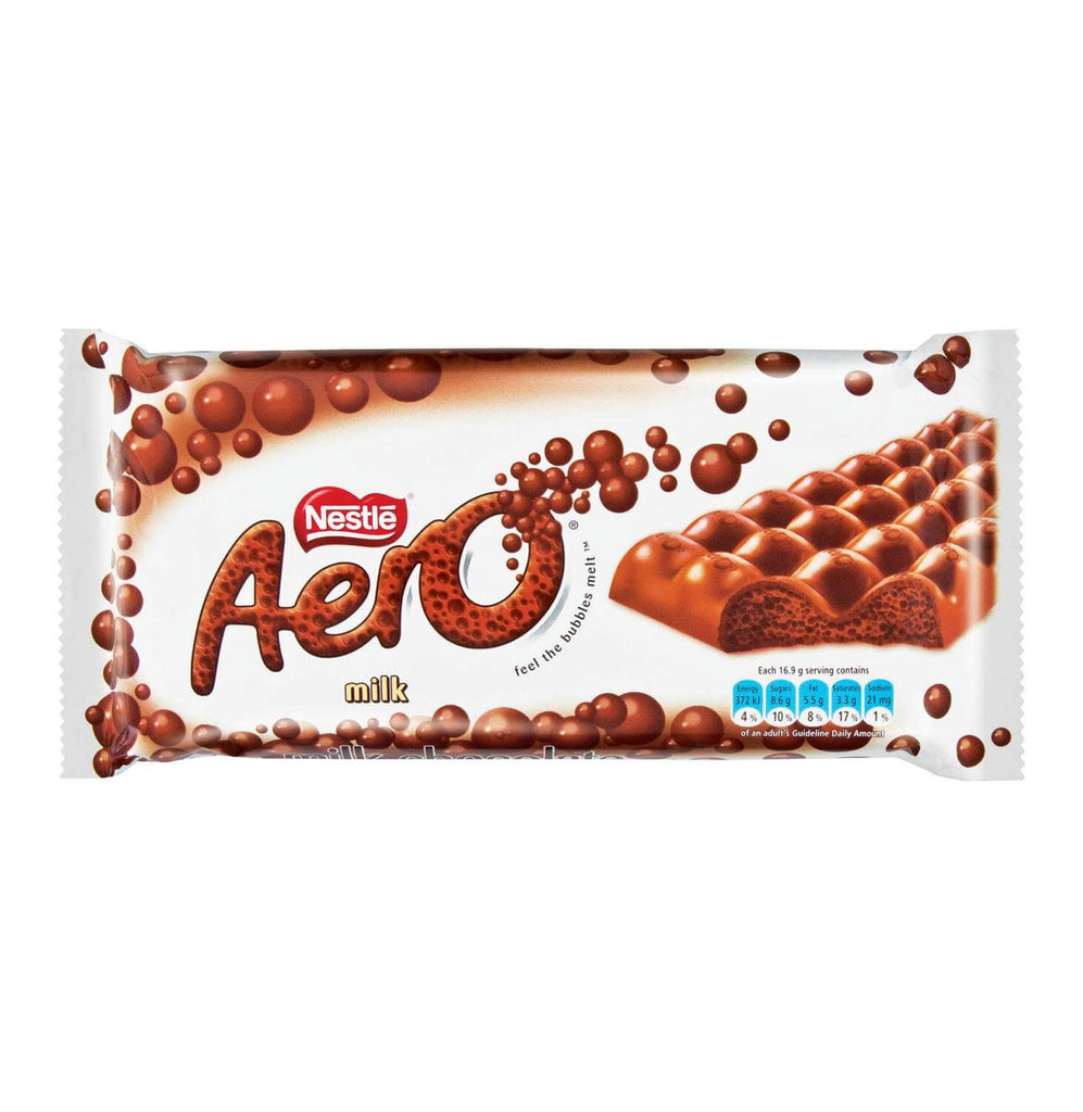 Nestle Aero Milk Chocolate Extra Large Bar (Kosher) HEAT SENSITIVE ITEM. PLEASE ADD ITEM 122942 TO THE ORDER TO TRY TO PROTECT CHOCOLATES FROM HEAT DAMAGE. (CASE OF 24 x 135g)
