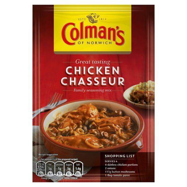 Colmans Seasoning Mix Chicken Chasseur (CASE OF 16 x 43g)