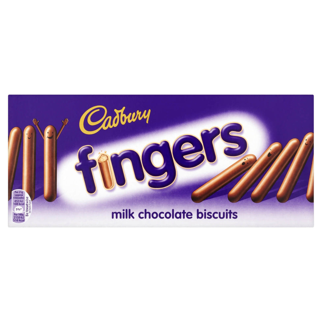 Cadbury Fingers Biscuits Milk Chocolate HEAT SENSITIVE ITEM. PLEASE ADD ITEM 122942 TO THE ORDER TO TRY TO PROTECT CHOCOLATES FROM HEAT DAMAGE. (CASE OF 12 x 114g)