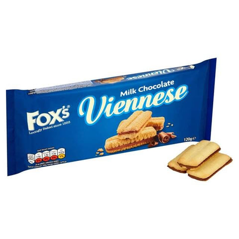 Foxs Chocolate Viennese Milk Chocolate  HEAT SENSITIVE ITEM. PLEASE ADD ITEM 122942 TO THE ORDER TO TRY TO PROTECT CHOCOLATES FROM HEAT DAMAGE. (CASE OF 12 x 120g)