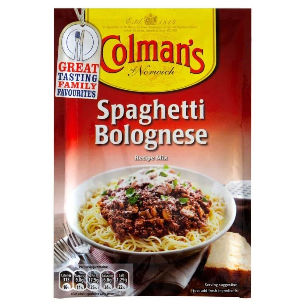 Colmans Seasoning Mix Spaghetti Bolognese (CASE OF 16 x 45g)