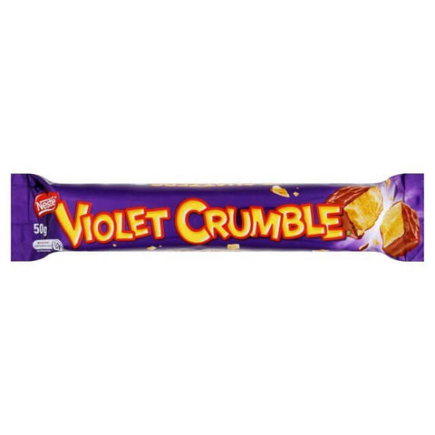 Nestle Violet Crumble, Australias Crisp Golden Honeycomb Covered in Milk Chocolate  HEAT SENSITIVE ITEM. PLEASE ADD ITEM 122942 TO THE ORDER TO TRY TO PROTECT CHOCOLATES FROM HEAT DAMAGE. (CASE OF 20 x 50g)
