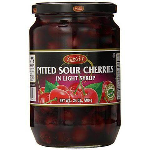 Zergut Whole Pitted Sour Cherries in Light Syrup (CASE OF 12 x 700g)