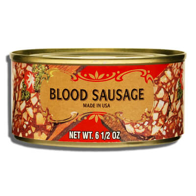 Geiers Blood Sausage, Made with Pork and Beef Blood (CASE OF 12 x 184g)
