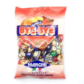 Mangini Linea Bye-Bye Fruit Filled Candies, Assorted Candies Individually Wrapped (CASE OF 14 x 150g)