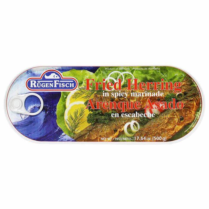 Ruegenfisch Fried Herring in Spicy Marinade (CASE OF 12 x 500g)