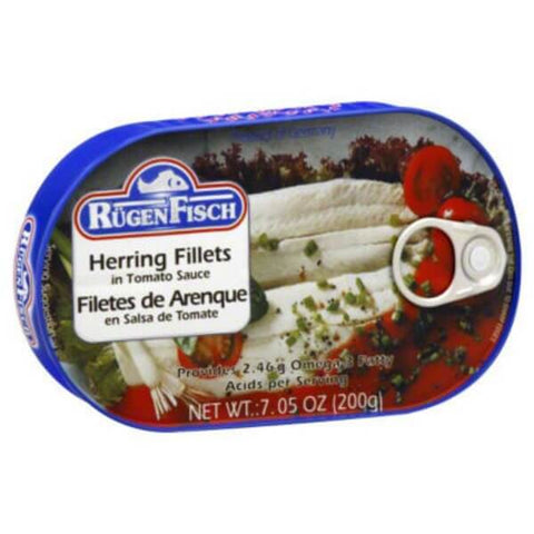 Ruegenfisch Herring Filets in Tomato Sauce (CASE OF 18 x 200g)