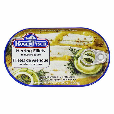 Ruegenfisch Herring Filets in Mustard Sauce (CASE OF 18 x 200g)