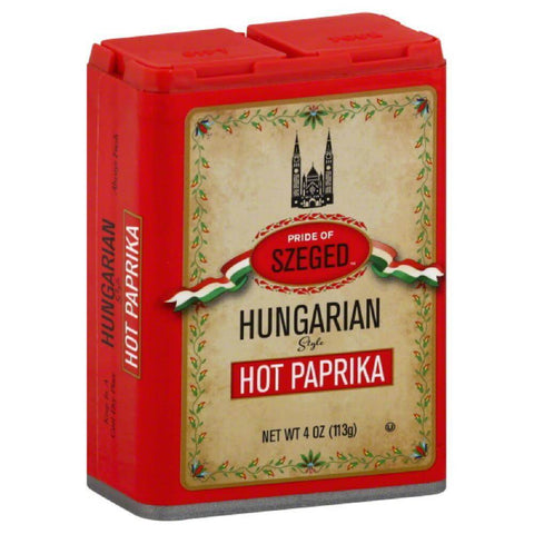 Pride of Szeged Hungarian Hot Paprika Tin, Imported, Always Fresh (CASE OF 6 x 113g)