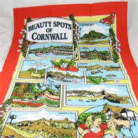 British Brands Tea Towel Red with Cornwall Beauty Spots 100% Cotton (CASE OF 6 x 70g)