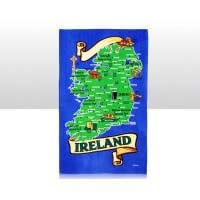 British Brands Tea Towel Green and Blue Ireland Map 100% Cotton (CASE OF 6 x 70g)