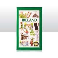 British Brands Tea Towel Green Iconic Ireland Map 100% Cotton (CASE OF 6 x 70g)