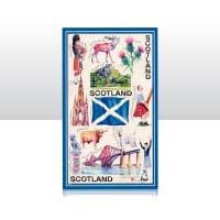British Brands Tea Towel Blue Iconic Scotland 100% Cotton (CASE OF 6 x 70g)