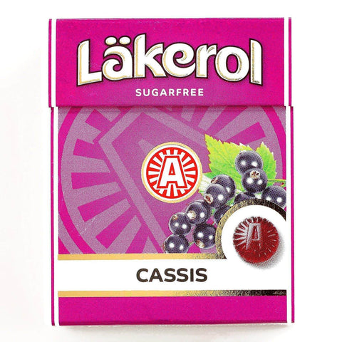 Lakerol Black Currant and Cassis Sugarfree Pastilles, Color Free (CASE OF 24 x 25g)