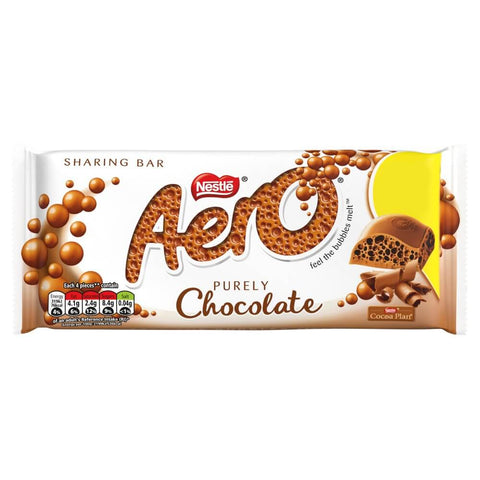 Nestle Aero Milk Chocolate Large Bar  HEAT SENSITIVE ITEM. PLEASE ADD ITEM 122942 TO THE ORDER TO TRY TO PROTECT CHOCOLATES FROM HEAT DAMAGE. (CASE OF 15 x 90g)