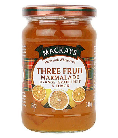 Mackays Three Fruit Marmalade (Grapefruit Lemon and Orange) (CASE OF 6 x 340g)