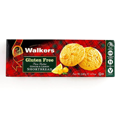 Walkers Shortbread - Gluten Free Pure Butter Ginger Lemon (CASE OF 6 x 140g)