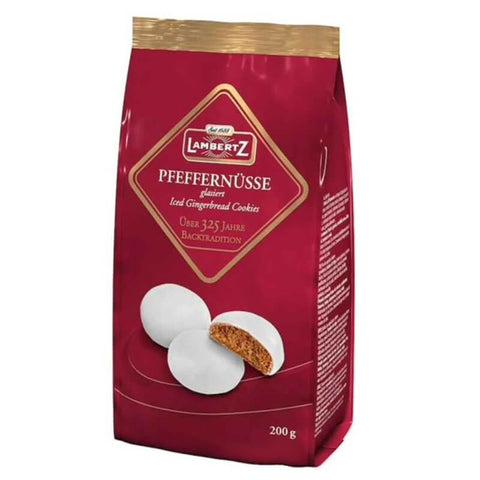 Lambertz Pfeffernusse Iced Glazed Gingerbread Cookies (CASE OF 18 x 200g)