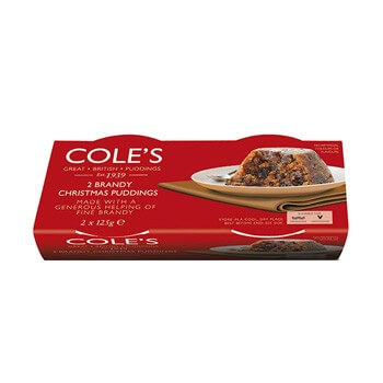 Coles Christmas Pudding Brandy (Pack of 2 Puddings) (CASE OF 6 x 250g)
