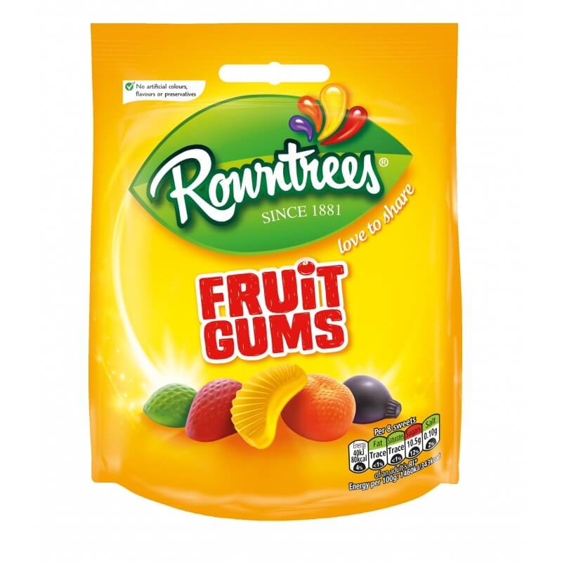 Rowntrees Fruit Gum Pouch (CASE OF 10 x 150g)