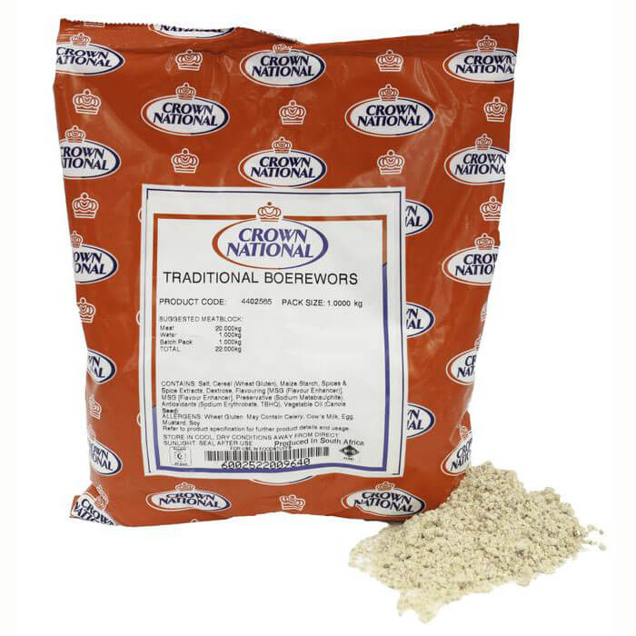 Crown National Boerewors Seasoning Traditional (Kosher) (CASE OF 5 x 1kg)