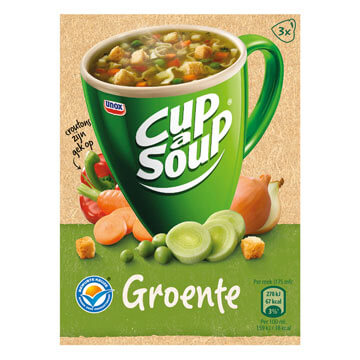 Unox Cup a Soup Vegetable with Croutons (Pack of 3) Just Add Water. Tastes Like Knorr. (CASE OF 12 x 48g)