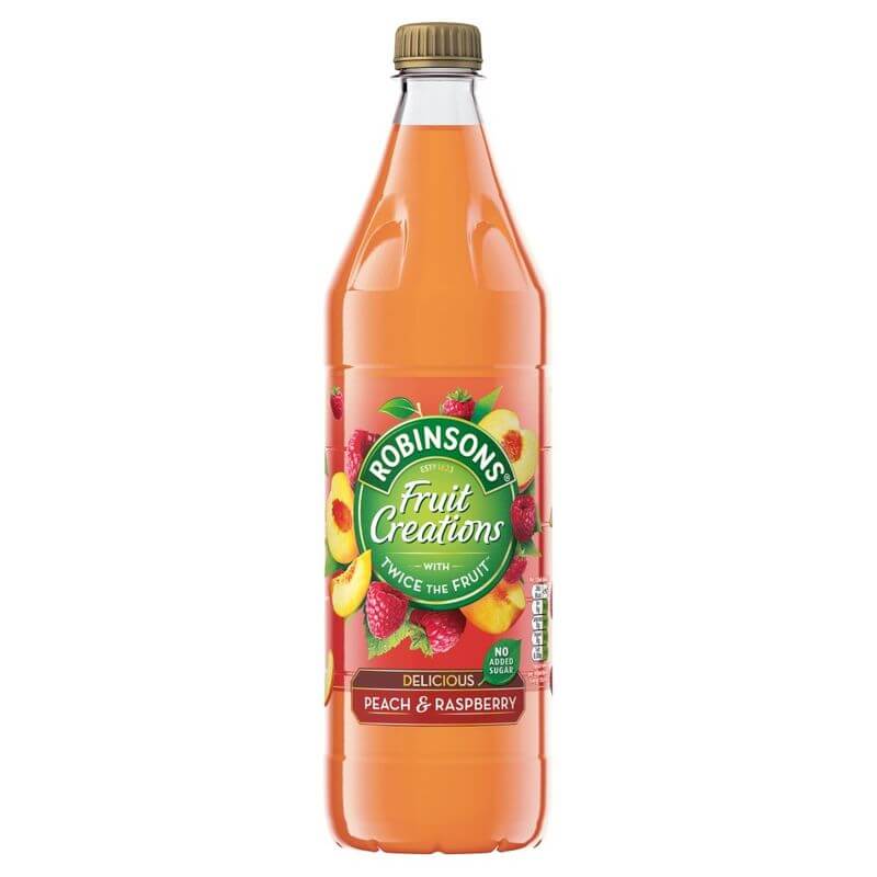 Robinsons Squash Peach and Raspberry No Added Sugar (CASE OF 12 x 1L)