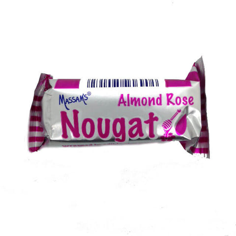Massams Nougat Rose Almond Bar (Kosher) (CASE OF 48 x 25g)