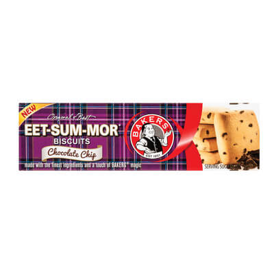 Bakers Eet Sum Mor Chocolate Chip Shortbread Biscuits (Kosher) (CASE OF 12 x 200g)