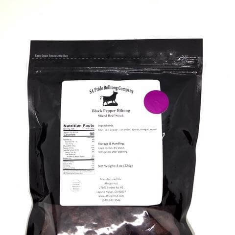 SA Pride Biltong - Peppered Sliced Beef Steak (CASE OF 40 x 0.5lb)