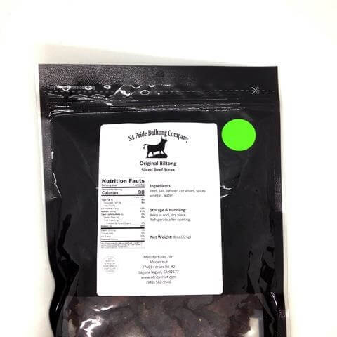SA Pride Biltong - Original Lean Sliced Beef Steak Biltong (CASE OF 40 x 0.5lb)