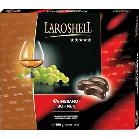 Laroshell Brandy Beans Large Box  HEAT SENSITIVE ITEM. PLEASE ADD ITEM 122942 TO THE ORDER TO TRY TO PROTECT CHOCOLATES FROM HEAT DAMAGE. (CASE OF 14 x 400g)