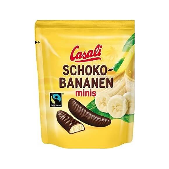 Casali Mini Chocolate Covered Bananas HEAT SENSITIVE ITEM. PLEASE ADD ITEM 122942 TO THE ORDER TO TRY TO PROTECT CHOCOLATES FROM HEAT DAMAGE. (CASE OF 12 x 110g)