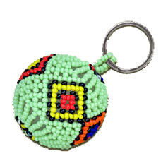 African Hut Coloured Ball Wire and Beaded Keyring (Colours Vary. Please Specify A Colour in The Comments Section) (CASE OF 5 x 25g)