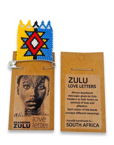African Hut Zulu Love Letter Beaded Pin (CASE OF 10 x 25g)