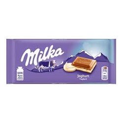 Milka Yoghurt Chocolate Bar  HEAT SENSITIVE ITEM. PLEASE ADD ITEM 122942 TO THE ORDER TO TRY TO PROTECT CHOCOLATES FROM HEAT DAMAGE. (CASE OF 23 x 100g)
