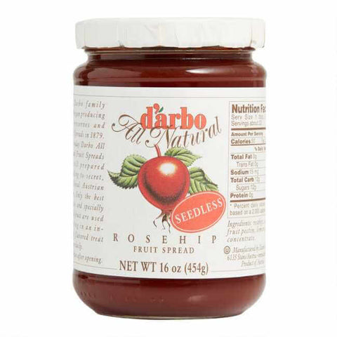 D Arbo Rosehip Seedless Fruit Spread, Prepared According to Secret Traditional Austrian Recipes (CASE OF 6 x 454g)