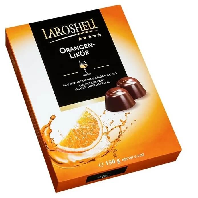 Laroshell Orangen Likoer Pralinen Mit Orangelikoer Fuellung (CASE OF 14 x 150g)