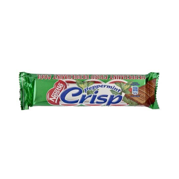 Nestle Peppermint Crisp (Kosher) HEAT SENSITIVE ITEM. PLEASE ADD ITEM 122942 TO THE ORDER TO TRY TO PROTECT CHOCOLATES FROM HEAT DAMAGE. (CASE OF 40 x 49g)