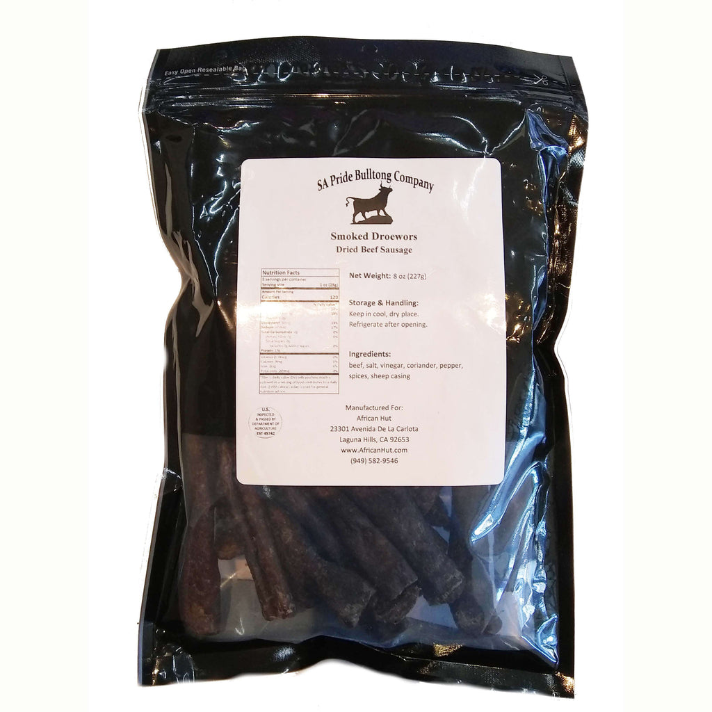 SA Pride Smoked Droewors Made with Sheeps Casing (CASE OF 40 x 0.5lb)