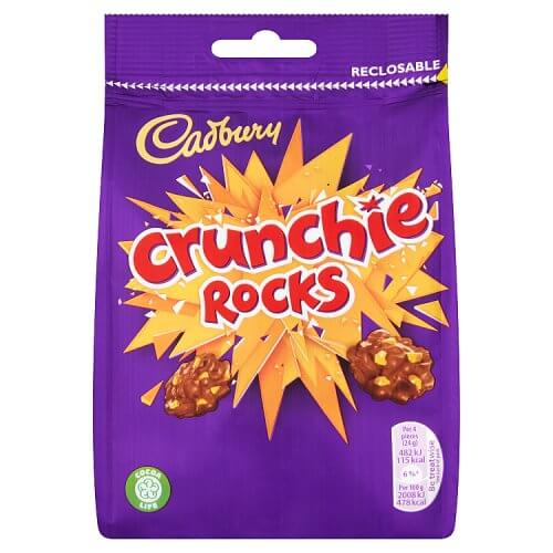 Cadbury Crunchie Rocks Bag  HEAT SENSITIVE ITEM. PLEASE ADD ITEM 122942 TO THE ORDER TO TRY TO PROTECT CHOCOLATES FROM HEAT DAMAGE. (CASE OF 10 x 100g)