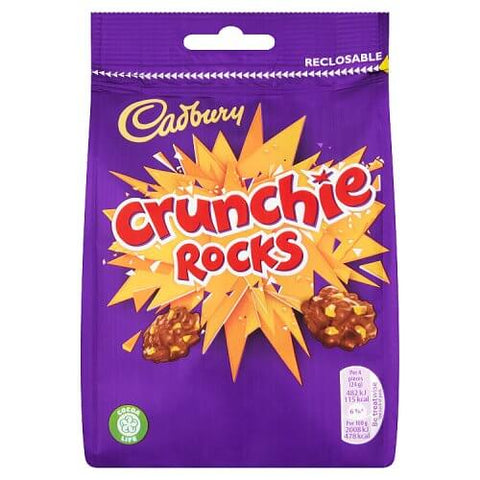 Cadbury Crunchie Rocks Bag  HEAT SENSITIVE ITEM. PLEASE ADD ITEM 122942 TO THE ORDER TO TRY TO PROTECT CHOCOLATES FROM HEAT DAMAGE. (CASE OF 10 x 100g)