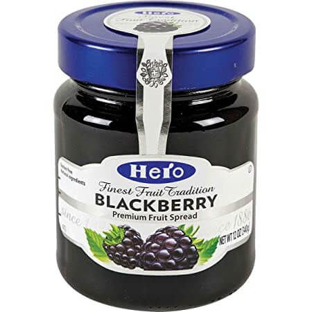 Hero Premium Blackberry Fruit Spread. Swiss product with production facilities in Spain and Switzerland (CASE OF 8 x 340g)