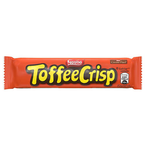 Nestle Toffee Crisp HEAT SENSITIVE ITEM. PLEASE ADD ITEM 122942 TO THE ORDER TO TRY TO PROTECT CHOCOLATES FROM HEAT DAMAGE (CASE OF 24 x 38g)
