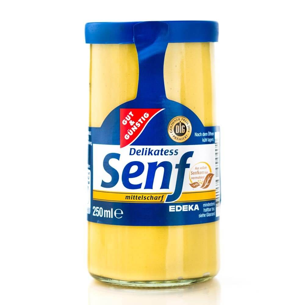 Gut and Gunstig Medium Hot Mustard Jar (CASE OF 18 x 250ml)