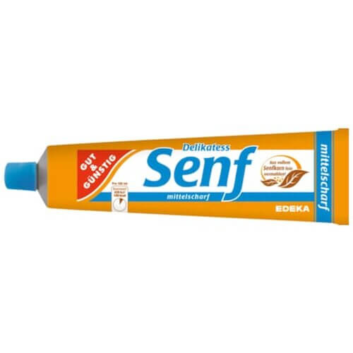 Gut and Gunstig Medium Hot Delicatessen Mustard Tube (CASE OF 15 x 200ml)