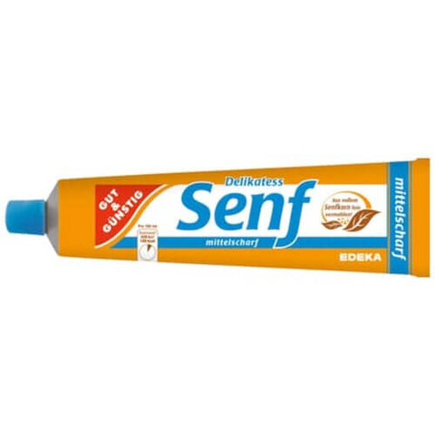 Gut and Gunstig Medium Hot Delicatessen Mustard Tube (CASE OF 15 x 200ml)