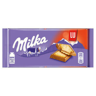 Milka Milk Chocolate Lu Biscuits Bar  HEAT SENSITIVE ITEM. PLEASE ADD ITEM 122942 TO THE ORDER TO TRY TO PROTECT CHOCOLATES FROM HEAT DAMAGE. (CASE OF 18 x 87g)
